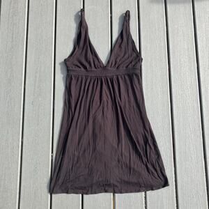 J.Crew black mini plunging v neck babydoll dress, beach whimsigoth